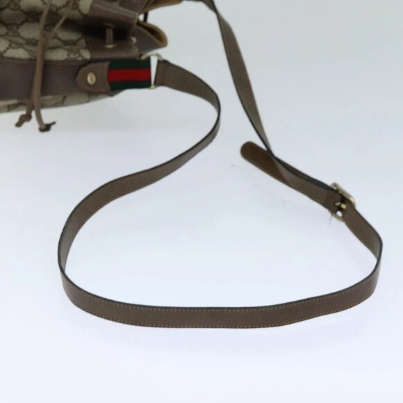 GUCCI Web Sherry Line GG Supreme Shoulder Bag Beige Red 41 02 033 Auth ep4290 - Picture 8 of 16